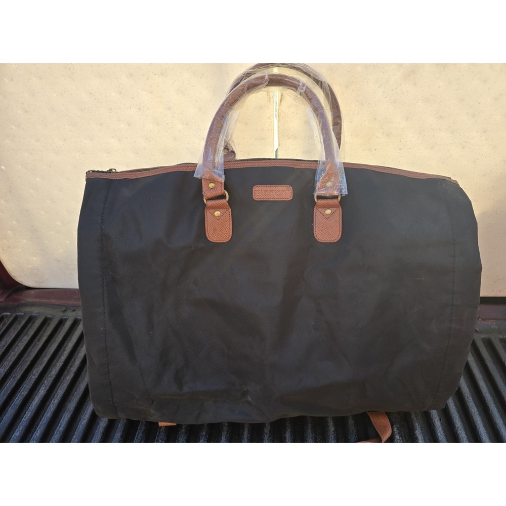 Buxton Duffle Bag Fold Out Garment Bag Large Carry On Black Nylon Crossbody